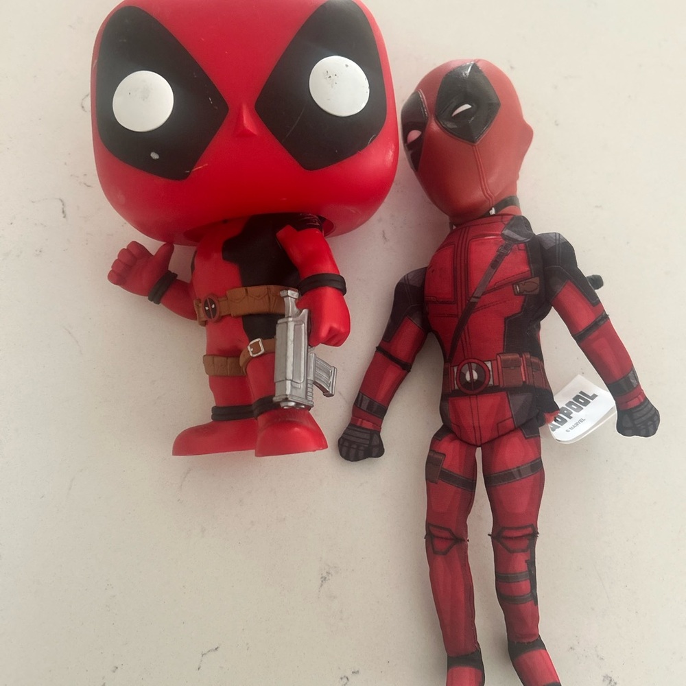 Red Superhero Action Figure Set Deadpool